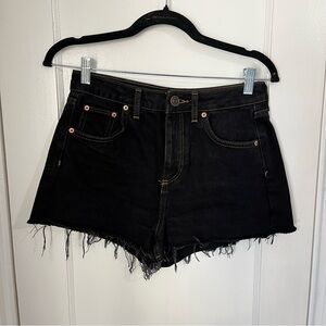 BDG Black Frayed Hem Jean Shorts